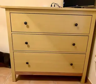 commode en bois 3 tiroirs