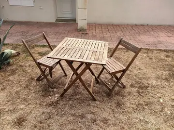 table de jardin pliante bois exotique