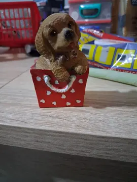 figurine de chien dans un sac