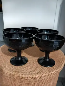 5 Coupes à Desserts noires brillantes