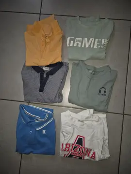 lot de 3 polos et 3 t-shirts manches longues 5 ans garçon