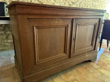 buffet 2 porte avec coffre sur le dessus en bois massif Hauteur:89