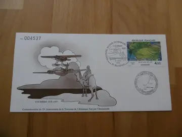 Carte Traversée Atlantique Sud Aéropostale Sénégal 1985