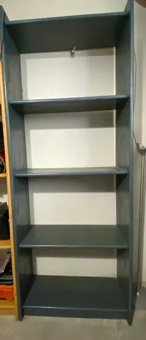 bibli en bois bleue