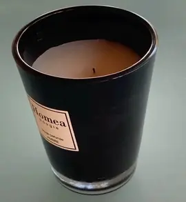 Gros pot verre avec bougie Ambre