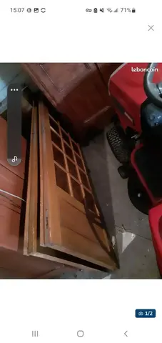 2 portes en chêne 73cm. double porte