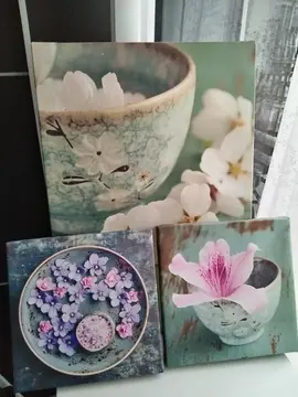 Lot de 3 tableaux photos Zen