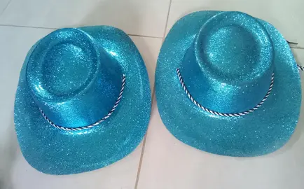 2 chapeaux cow boy de déguisement, en pvc