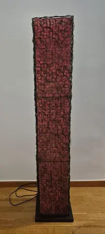 Lampe rotin-tissu