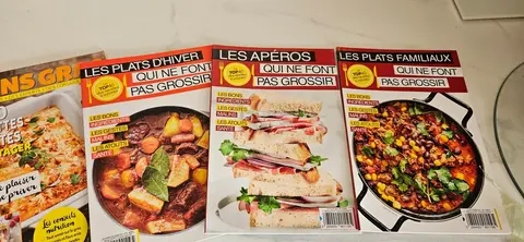 nombreux magazines de cuisine