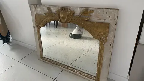 miroir sur support bois