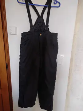Pantalon noir de ski garçon avec bretelles