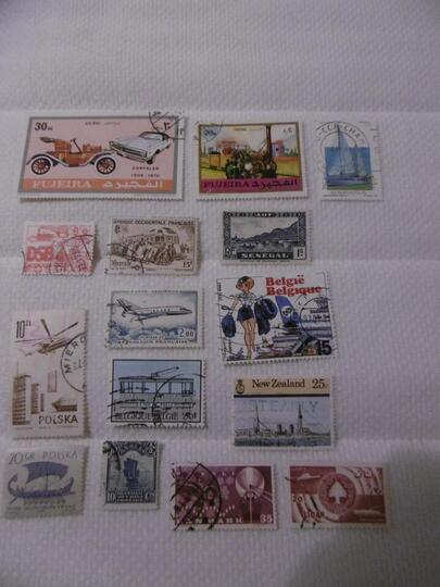 15 timbres Moyens de transport LOT 1