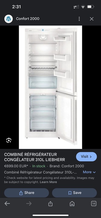 frigo combiné congélateur